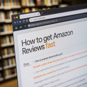A browser window with the headline How to Get Amazon Reviews Fast