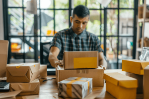 A seller on amazon with multiple parcels.