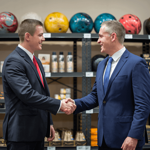 Two business owners dealing with each other